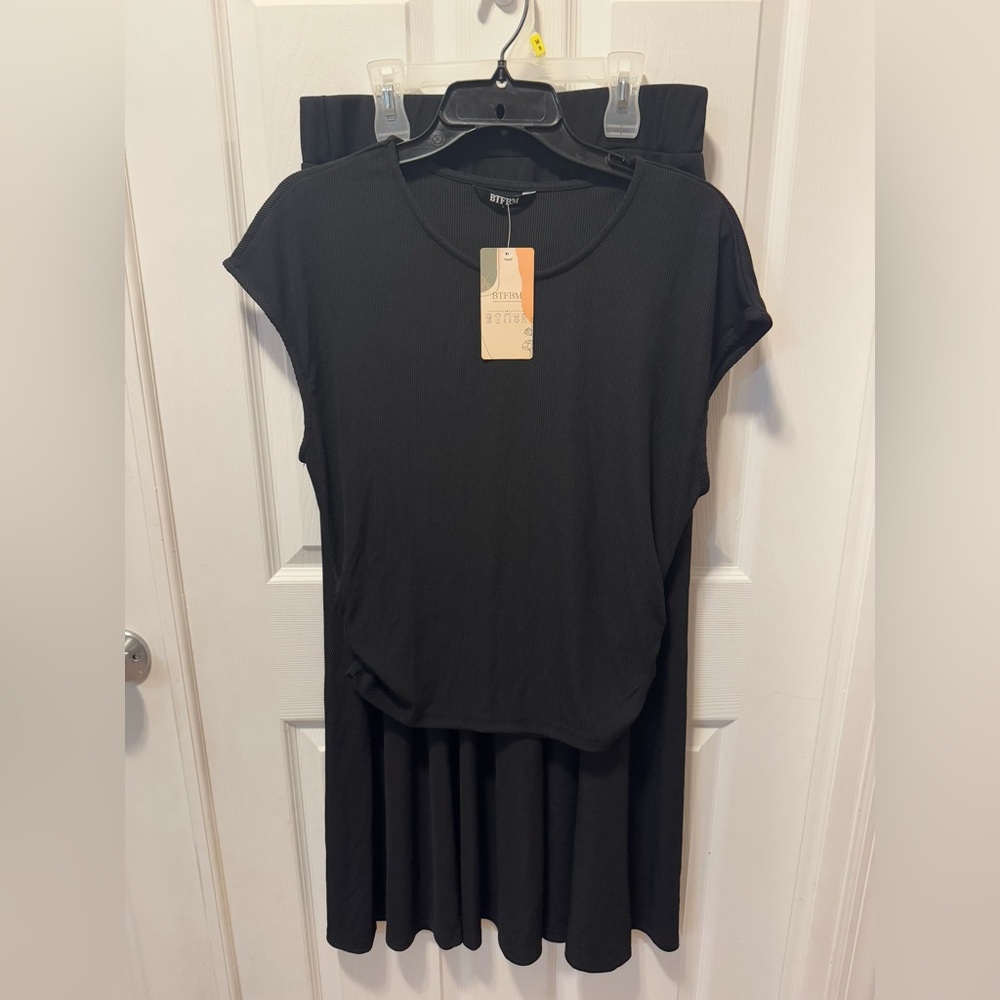 BTFBM black tee and long skirt set